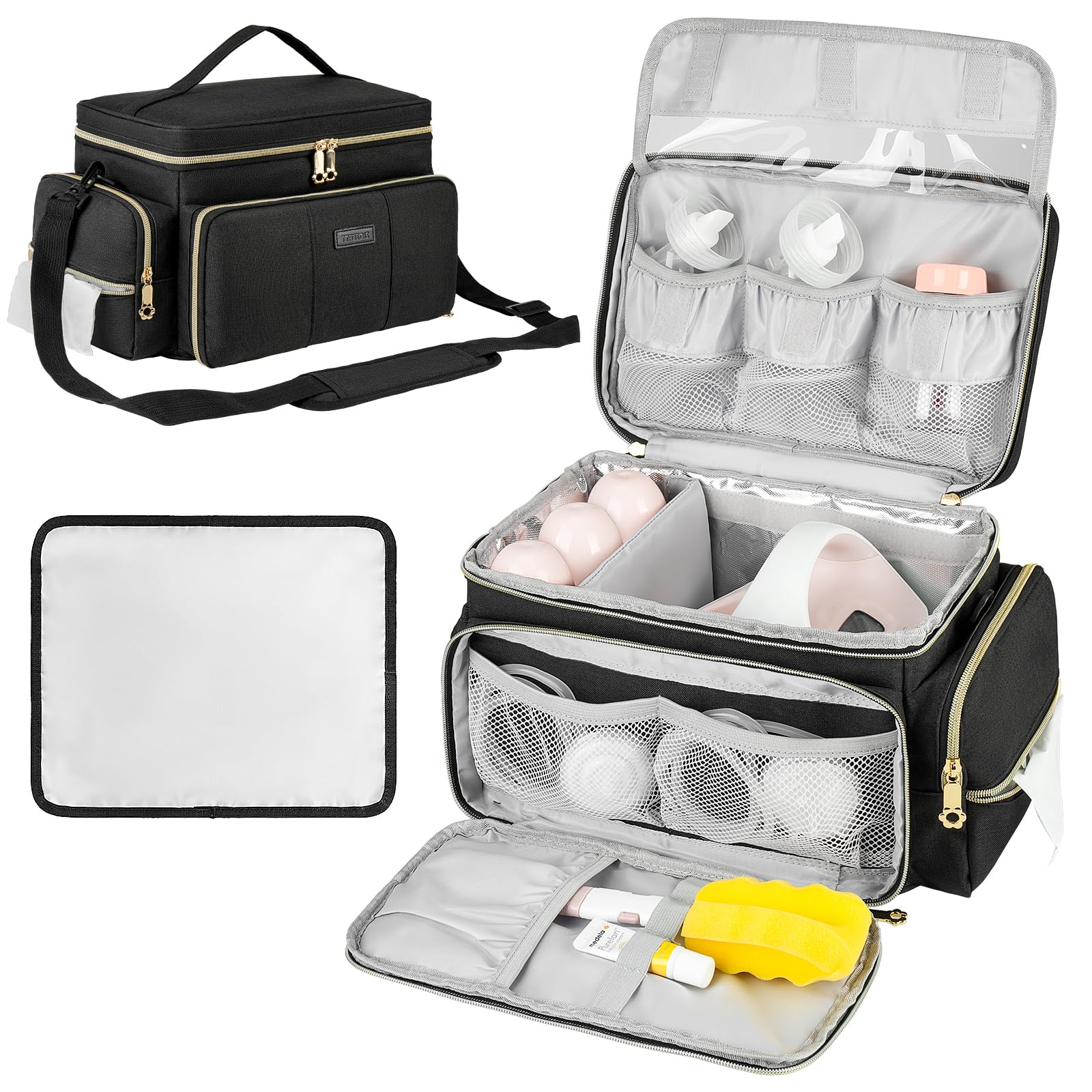 ZIOZERTT breast pump bag with spectra-s1-s2 main compartment for secure storage