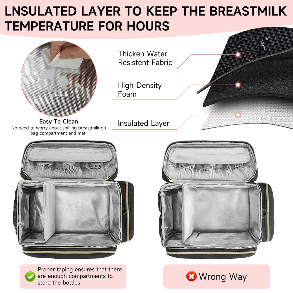 ZIOZERTT bag top mesh pocket cover prevents accessories from falling out