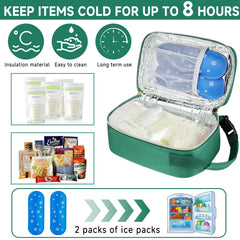 ZIOZERTT breastmilk cooler bag buckle handle attaches to strollers for hands-free outings.
