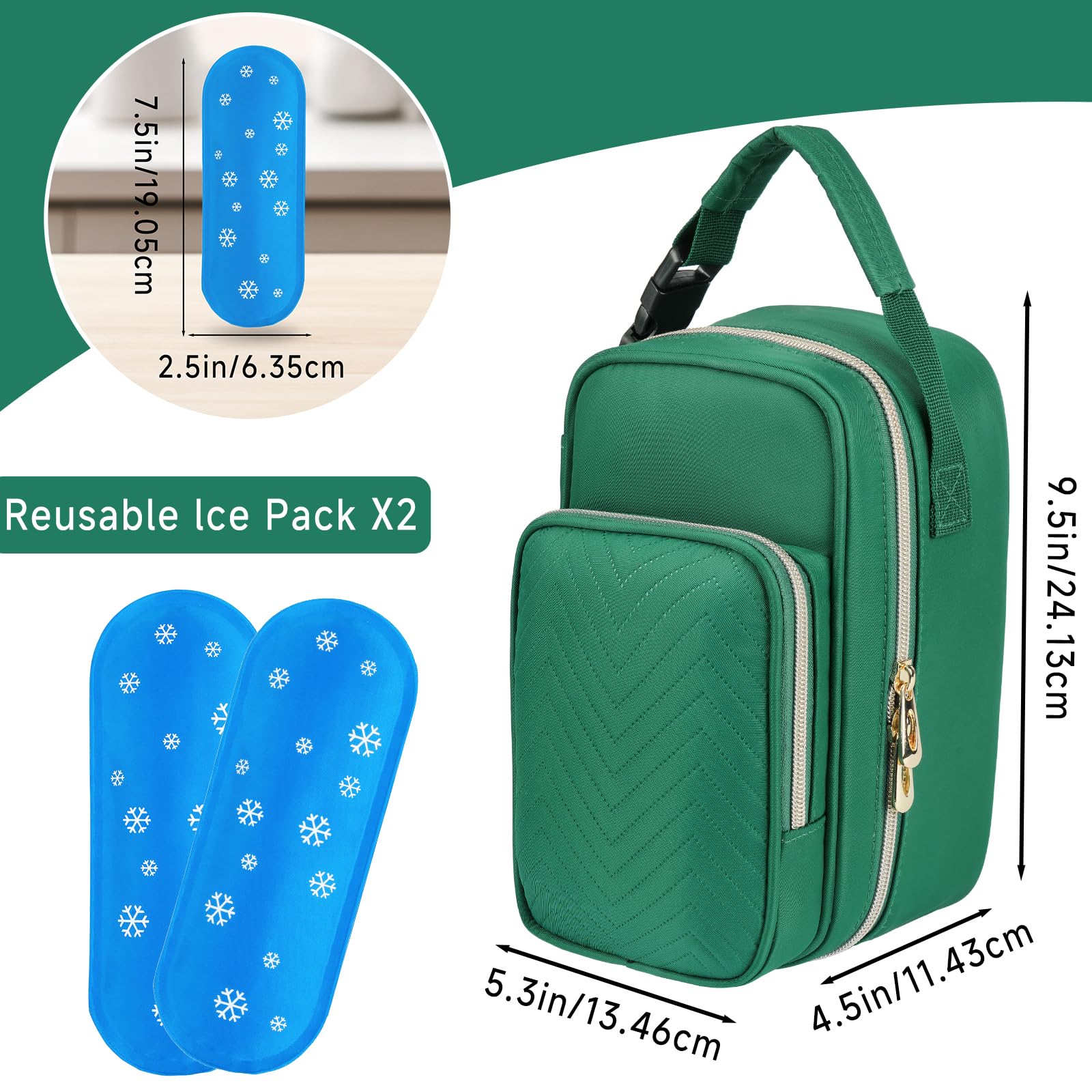 ZIOZERTT breastmilk cooler bag features a lightweight design for easy packing.