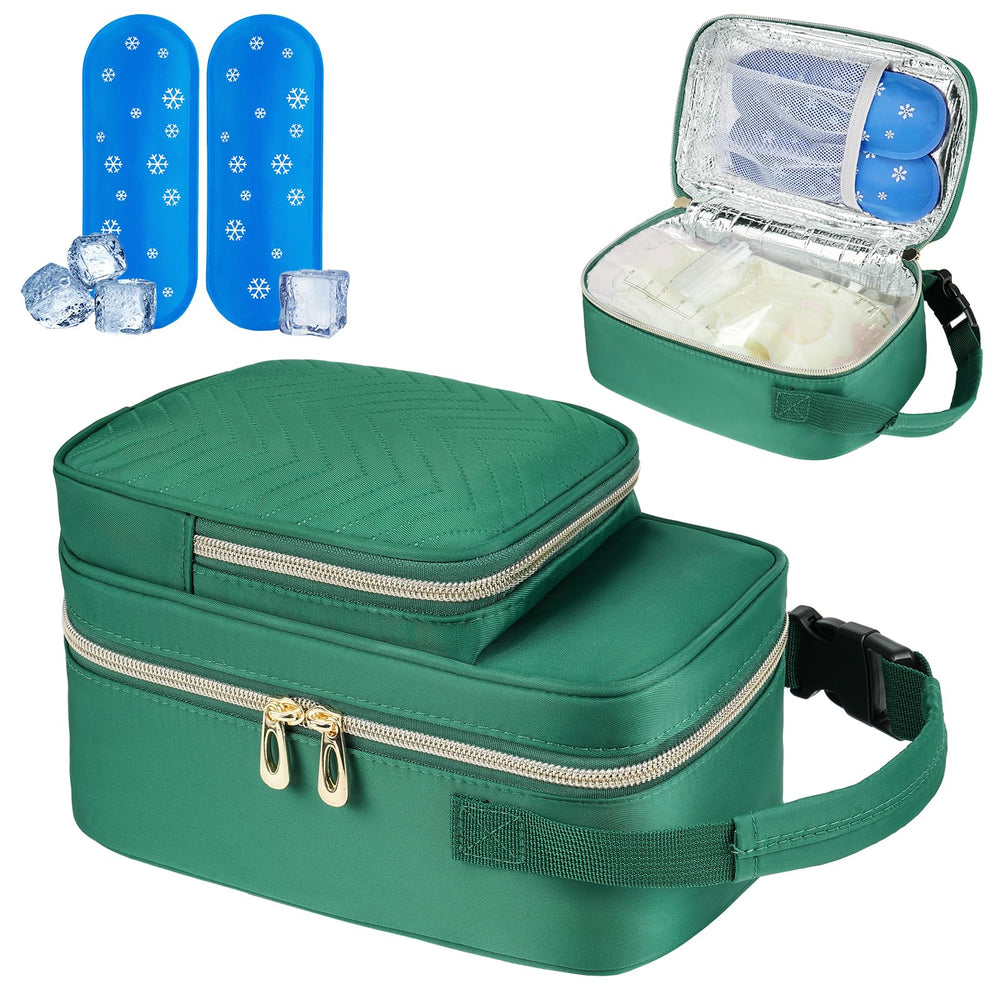 ZIOZERTT breastmilk cooler bag with open main compartment to organize milk on the go.