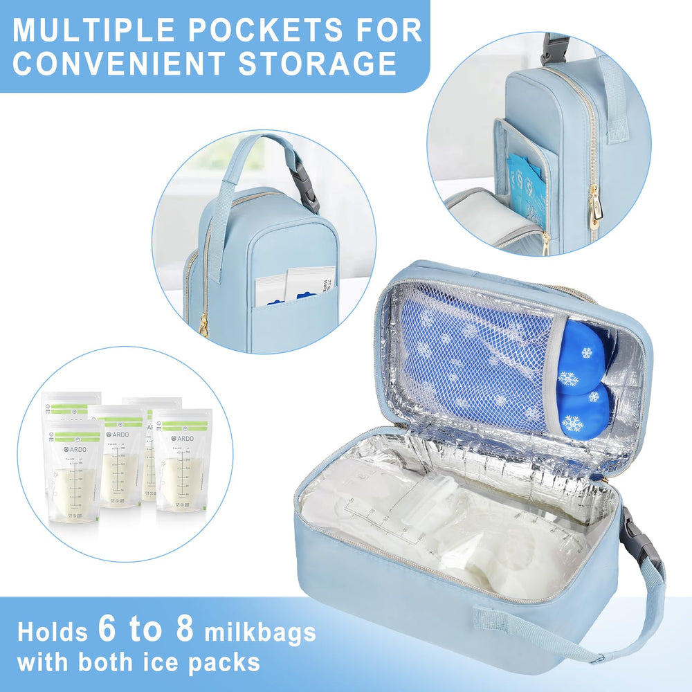 ZIOZERTT cooler bag with buckle handle clips to stroller for hands-free outings