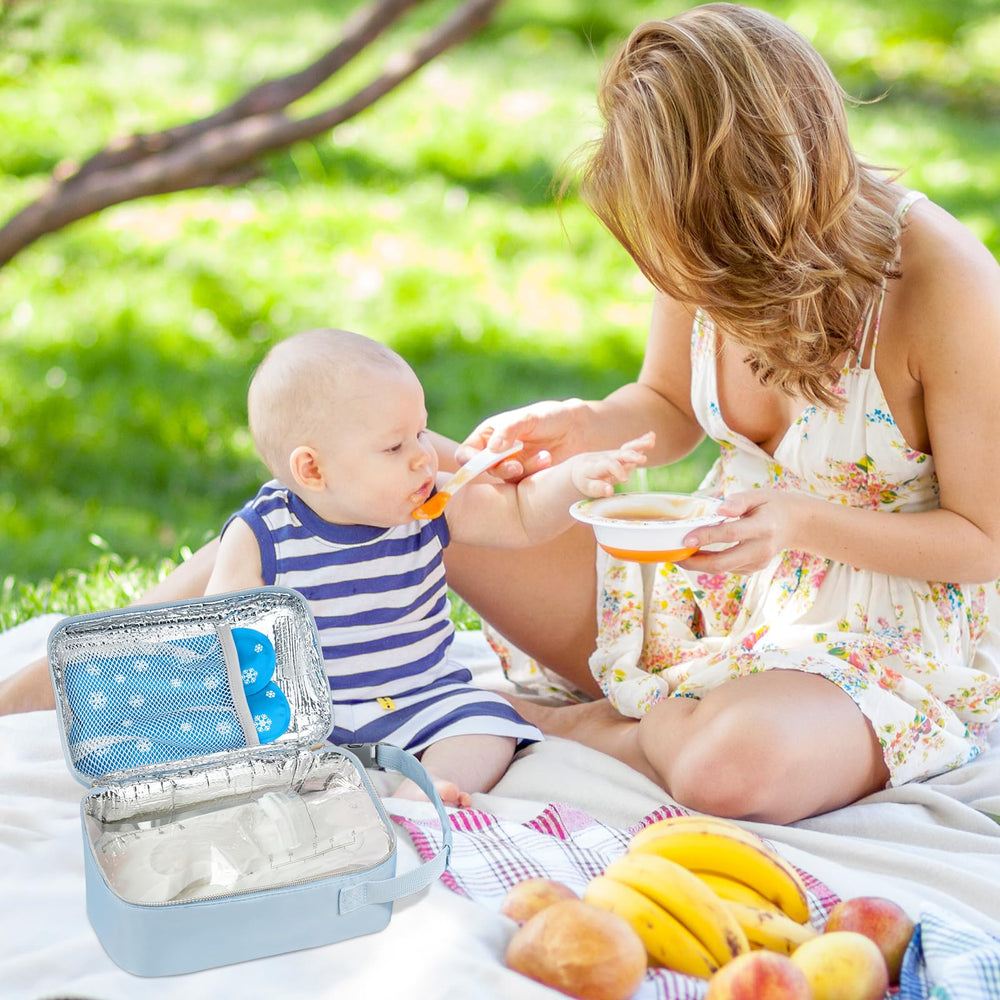 ZIOZERTT blue insulated bag doubles as a lunch or snack bag