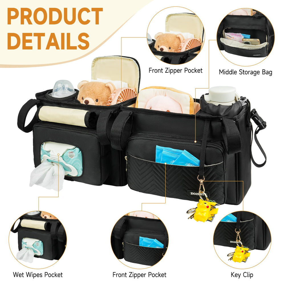Insulated cooler pocket maintains bottles at the right temperature during outings.