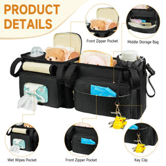 Insulated cooler pocket maintains bottles at the right temperature during outings.