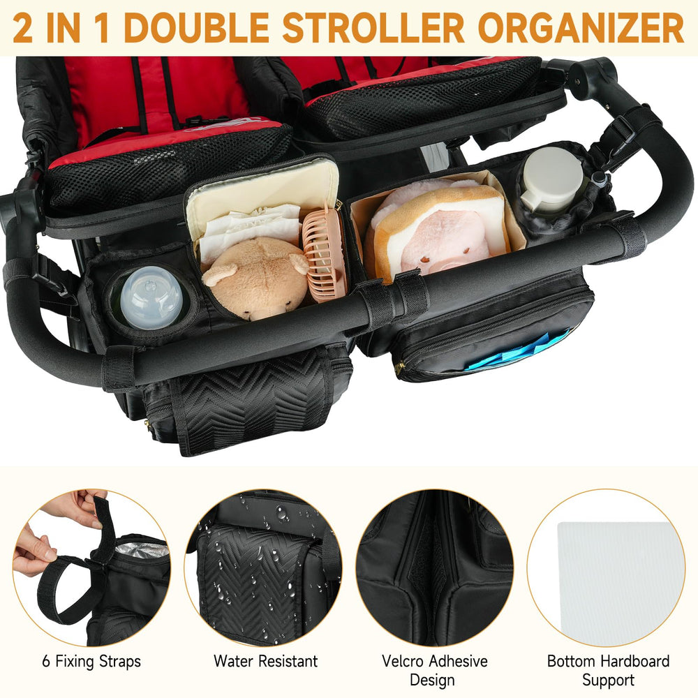 Foil-lined insulated cup holders simplify cleanup and prevent spills.