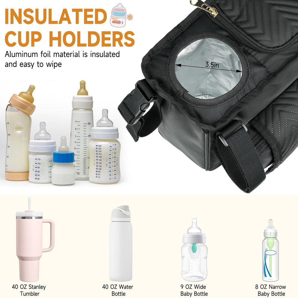 Six adjustable straps provide stable installation on most compatible strollers.