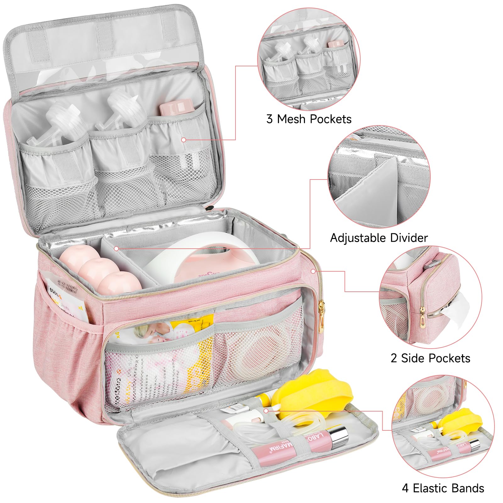 ZIOZERTT Spectra bag Velcro-adjustable main compartment for flexible fit.