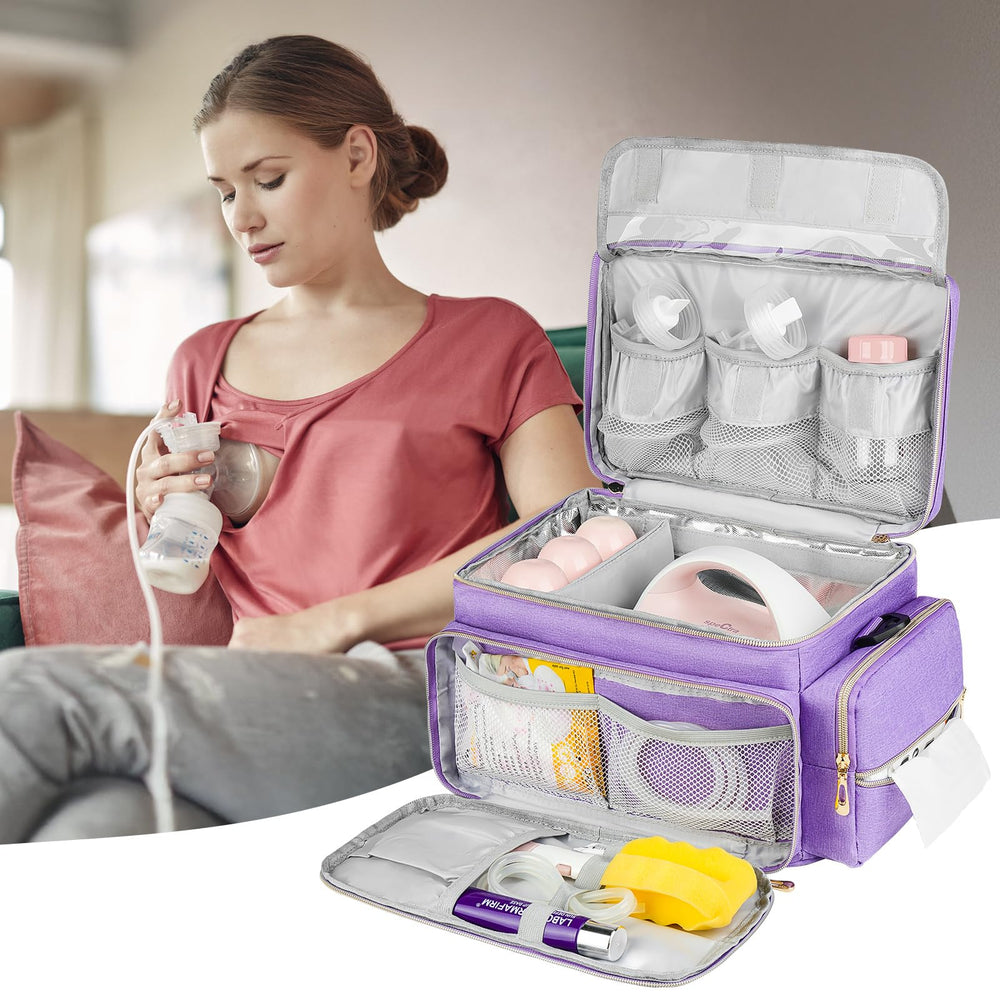 ZIOZERTT bag front pocket keeps bottles and accessories within easy reach.