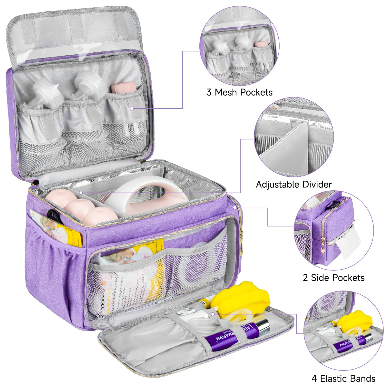 ZIOZERTT Spectra S1/S2 bag features a cover for the top mesh pocket to prevent spills.