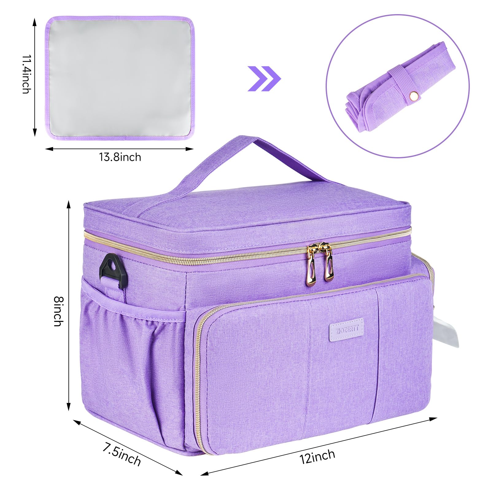 ZIOZERTT bag side pockets organize hoses and small items.