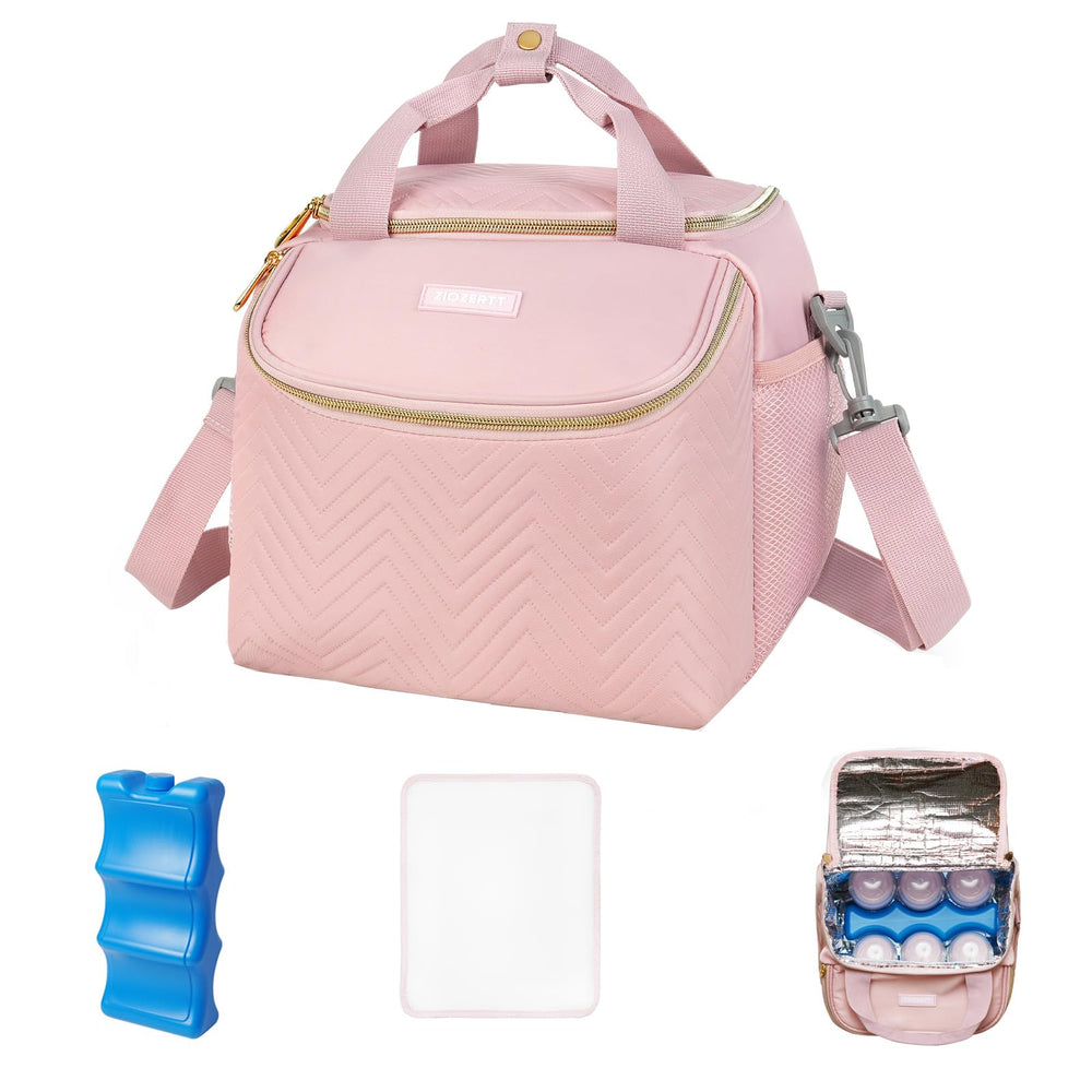 ZIOZERTT wearable breast pump bag front view for easy transport.