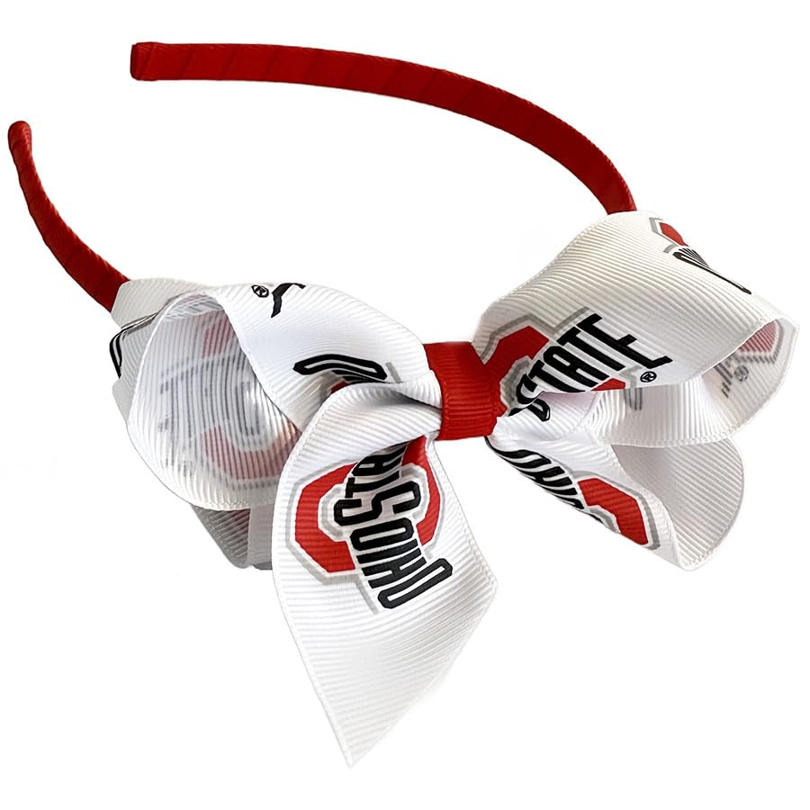 Zip Sew Craft Ohio State headband with junior bow for game day support.