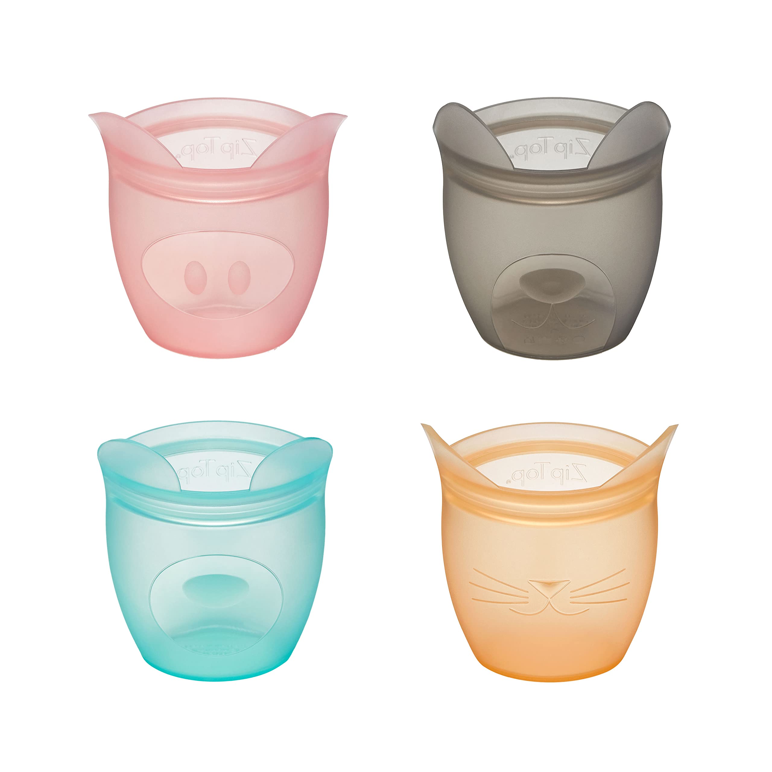 Zip Top baby snack containers stand up for easy grabbing and filling.