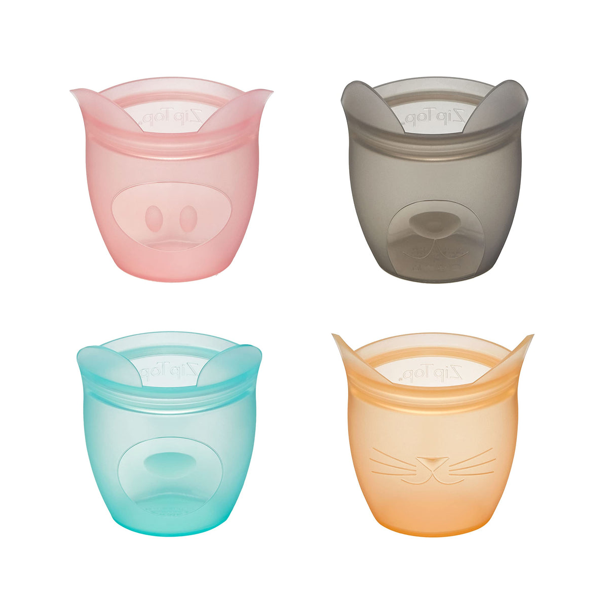 Zip Top baby snack containers stand up for easy grabbing and filling.