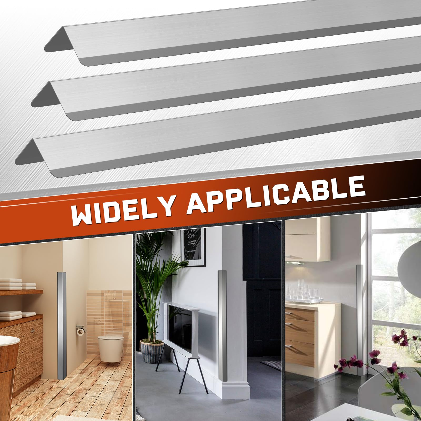 Zipcase brushed stainless finish enhances aesthetics while guarding edges.