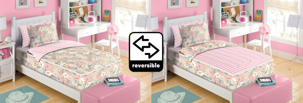 Zipit Bedding built-in fitted sheet provides true one-piece setup for easy bed-making.