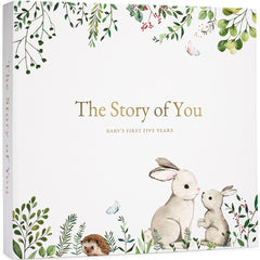 ZIRI & ZANE keepsake memory book cover with gold foil for timeless baby memories
