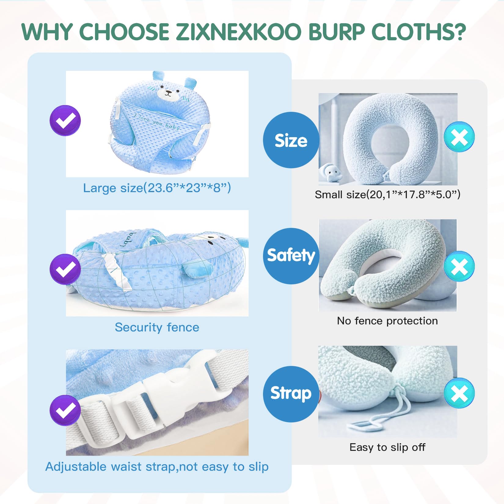 ZIXNEXKOO baby reflux pillow provides gentle elevation for comfortable feeds.