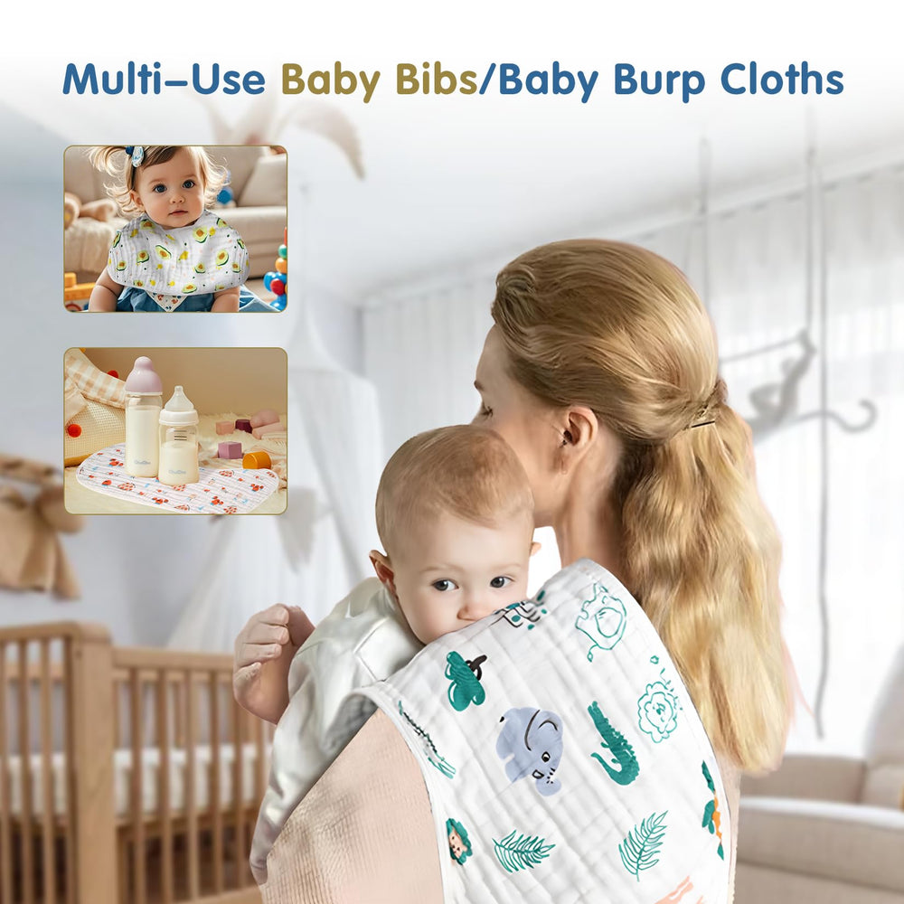 ZIXNEXKOO 6-layer organic cotton burp cloths for strong absorption