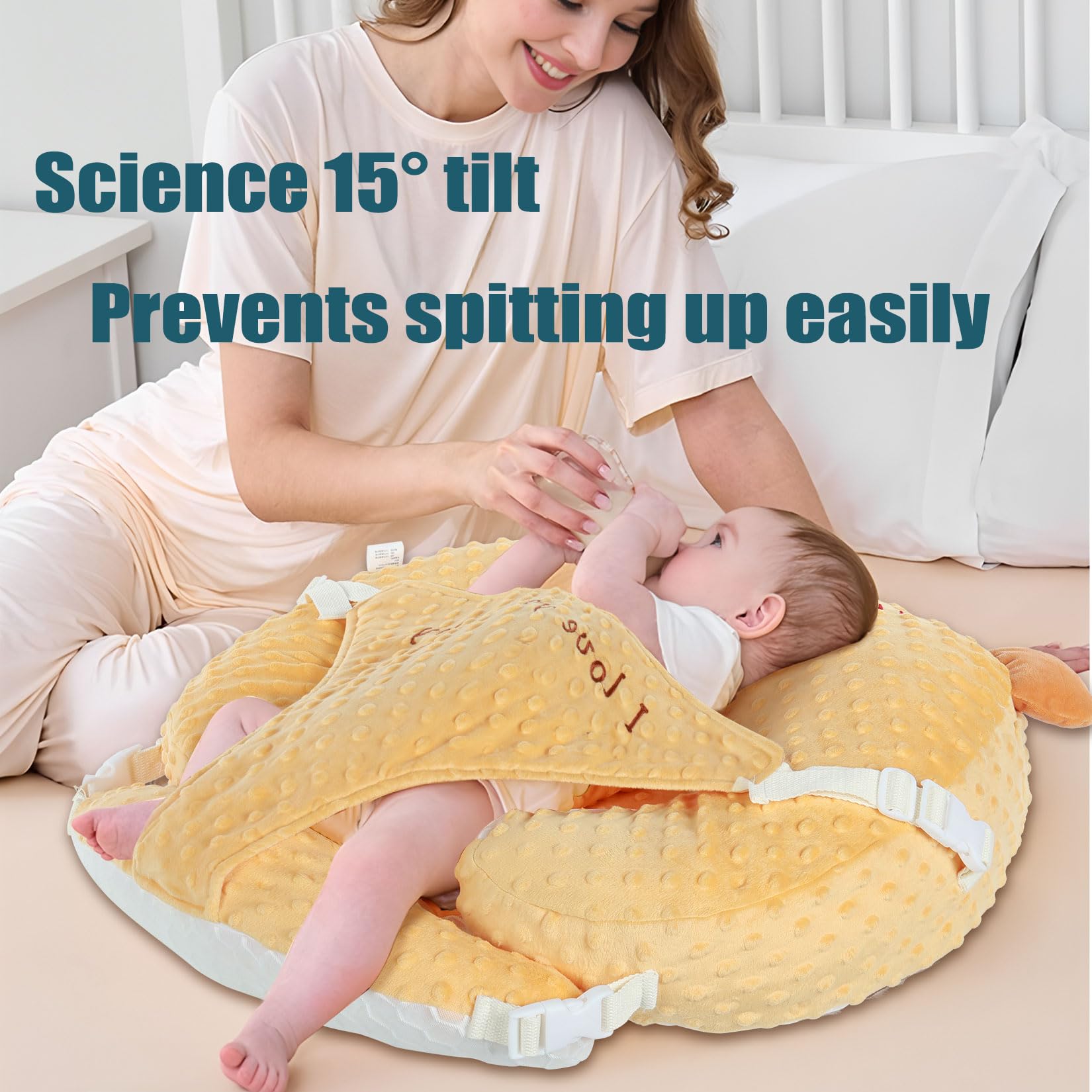 ZIXNEXKOO ergonomic anti-reflux design elevates baby for comfortable feeding