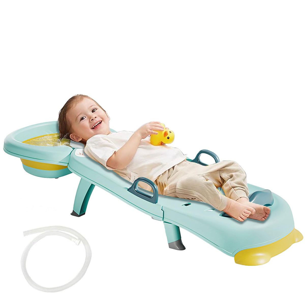 ZIXNEXKOO Hair Washing Station extended height for growing kids, ensuring comfortable baths.