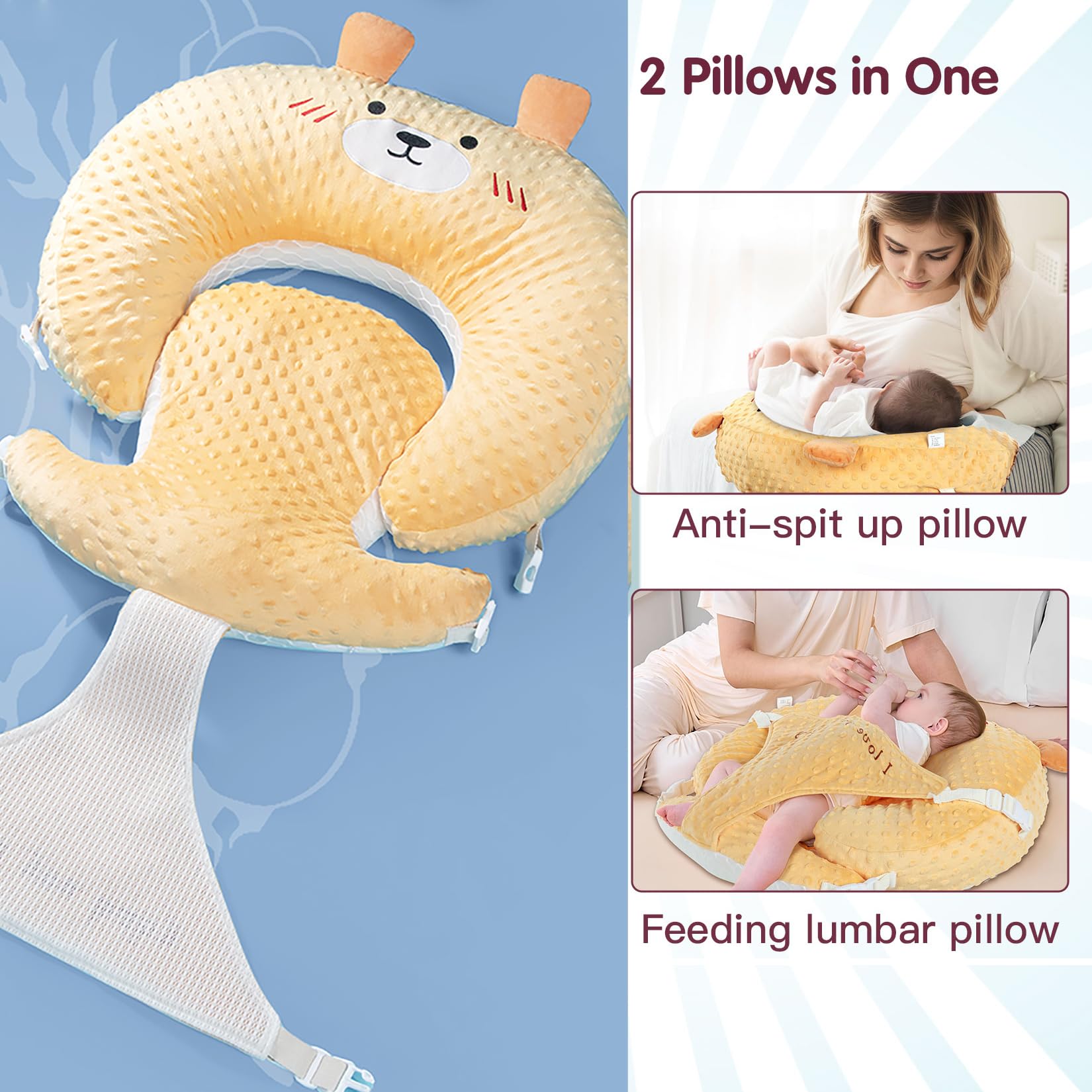ZIXNEXKOO multi-purpose baby pillow supports tummy time and sitting up