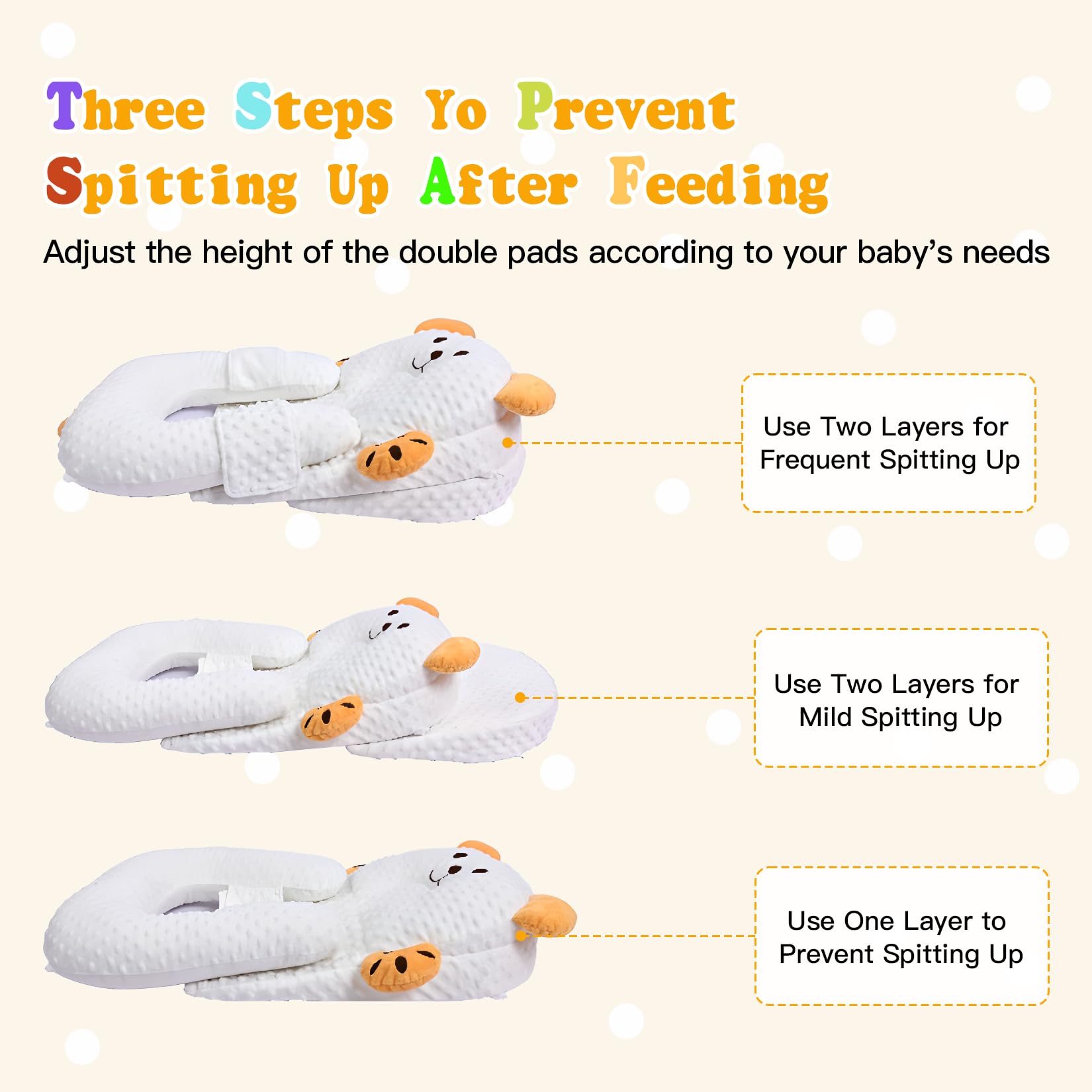 Close-up of ZIXNEXKOO nursing pillow illustrating natural feeding posture.