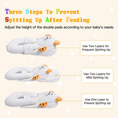Close-up of ZIXNEXKOO nursing pillow illustrating natural feeding posture.