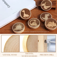 Ziyue dinosaur-pattern drawer pulls, six pieces installed easily with included screws.