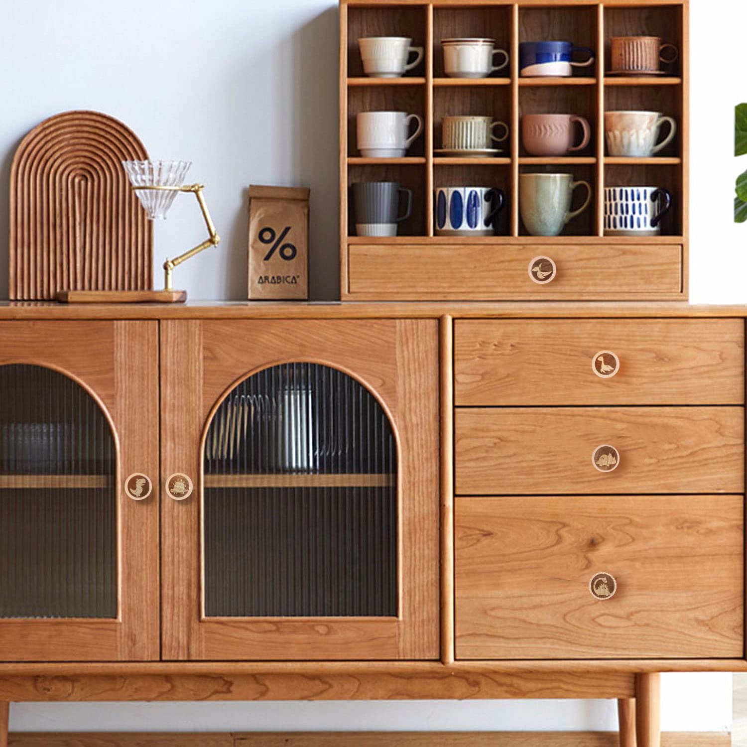 Ziyue durable wooden dinosaur knobs bring cheerful accent to bureaus.