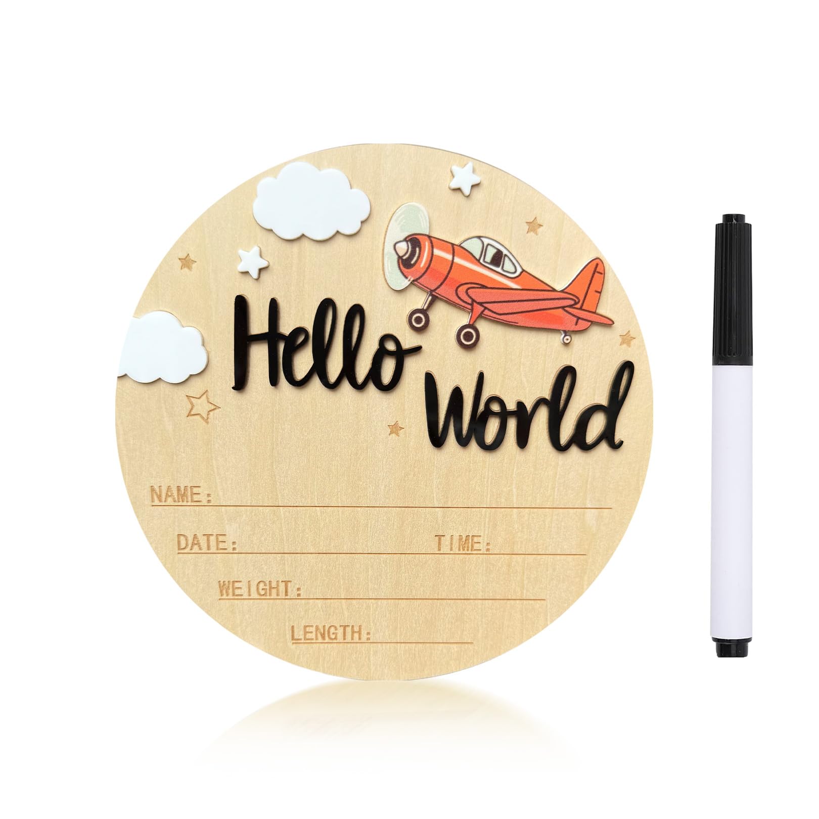 Ziyutam Baby Announcement Sign Hello World for memorable newborn photos