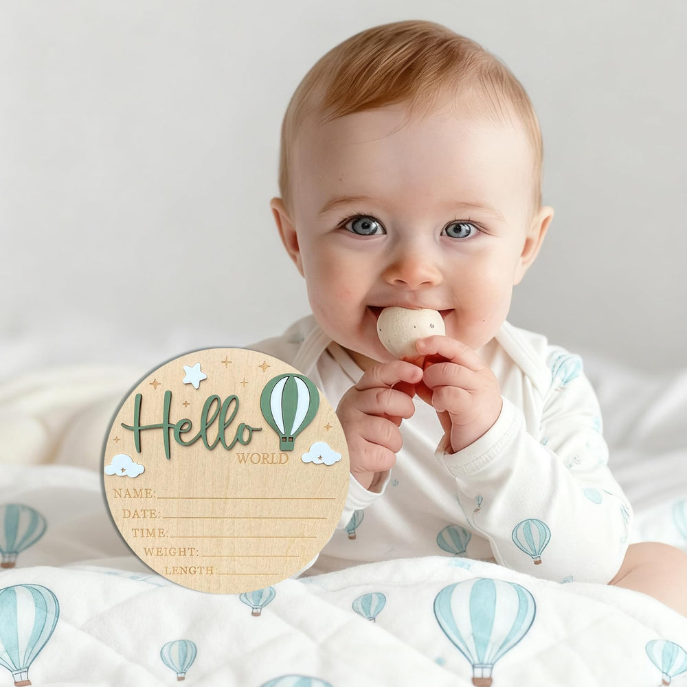 Ziyutam natural wood finish brings rustic warmth to nursery decor and photos.