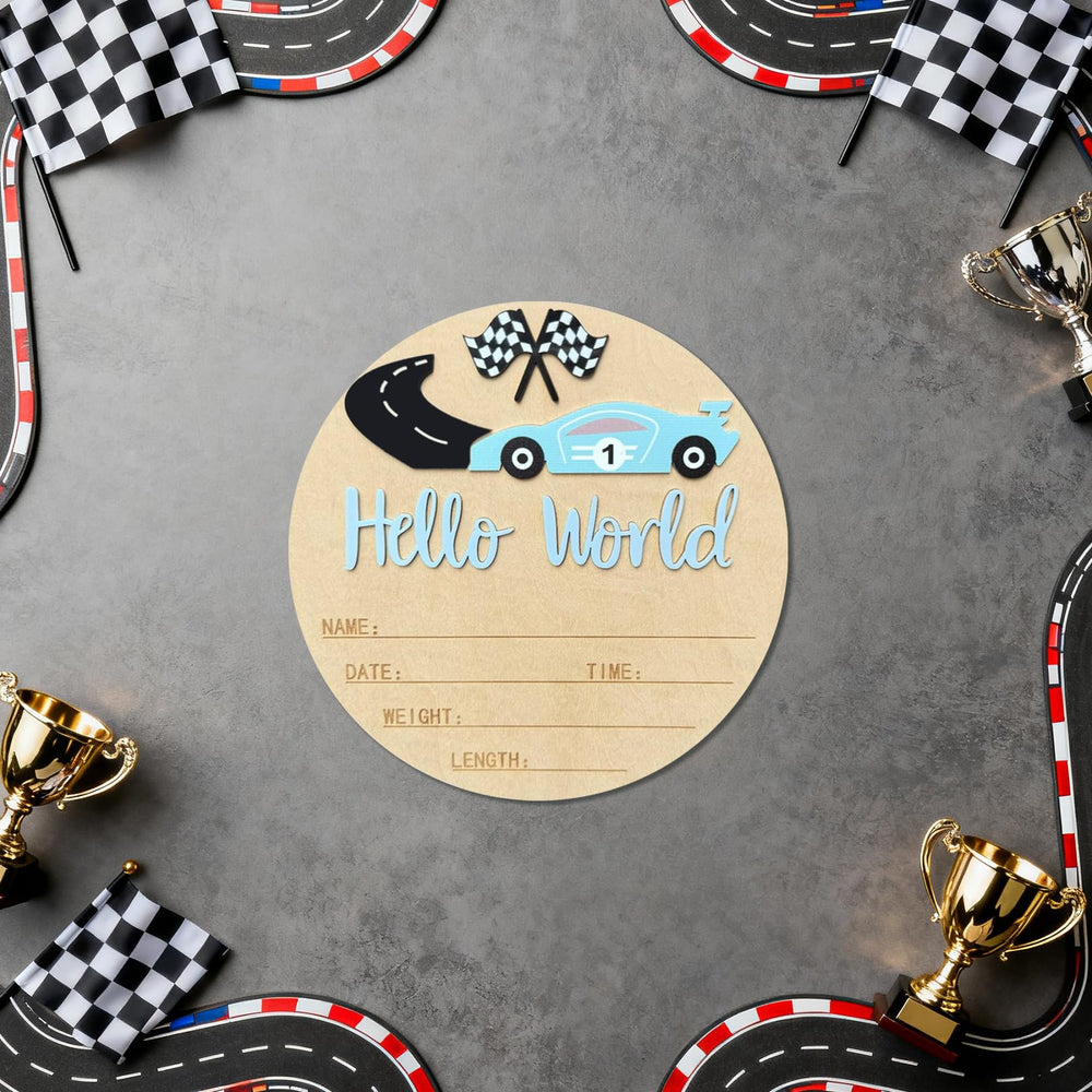 Ziyutam blue car design ideal for nurseries and first photoshoots
