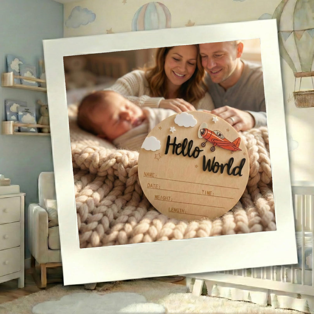 Ziyutam Gift-ready Birth Announcement Sign for baby showers