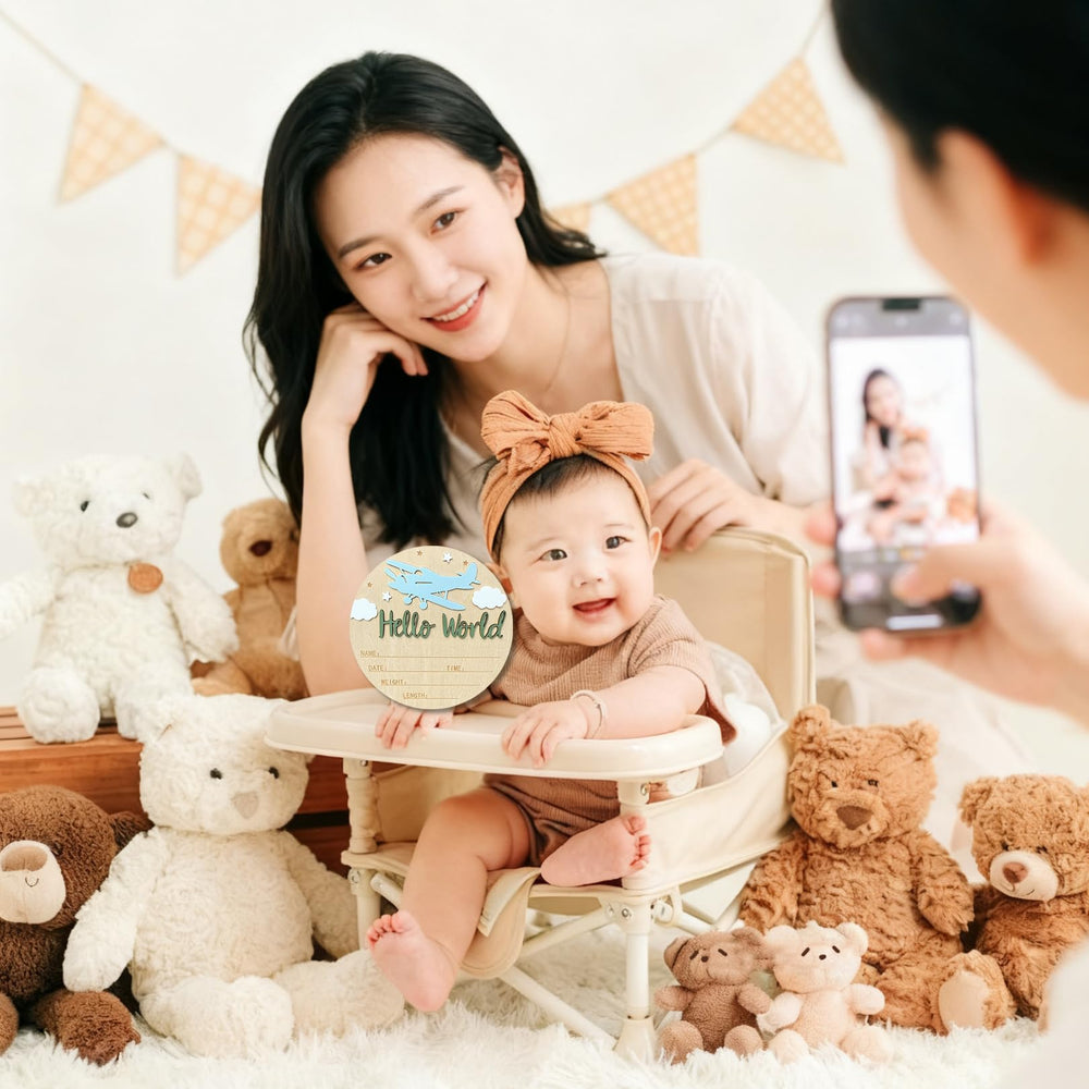 Ziyutam newborn welcome sign for hospital bag and nursery display