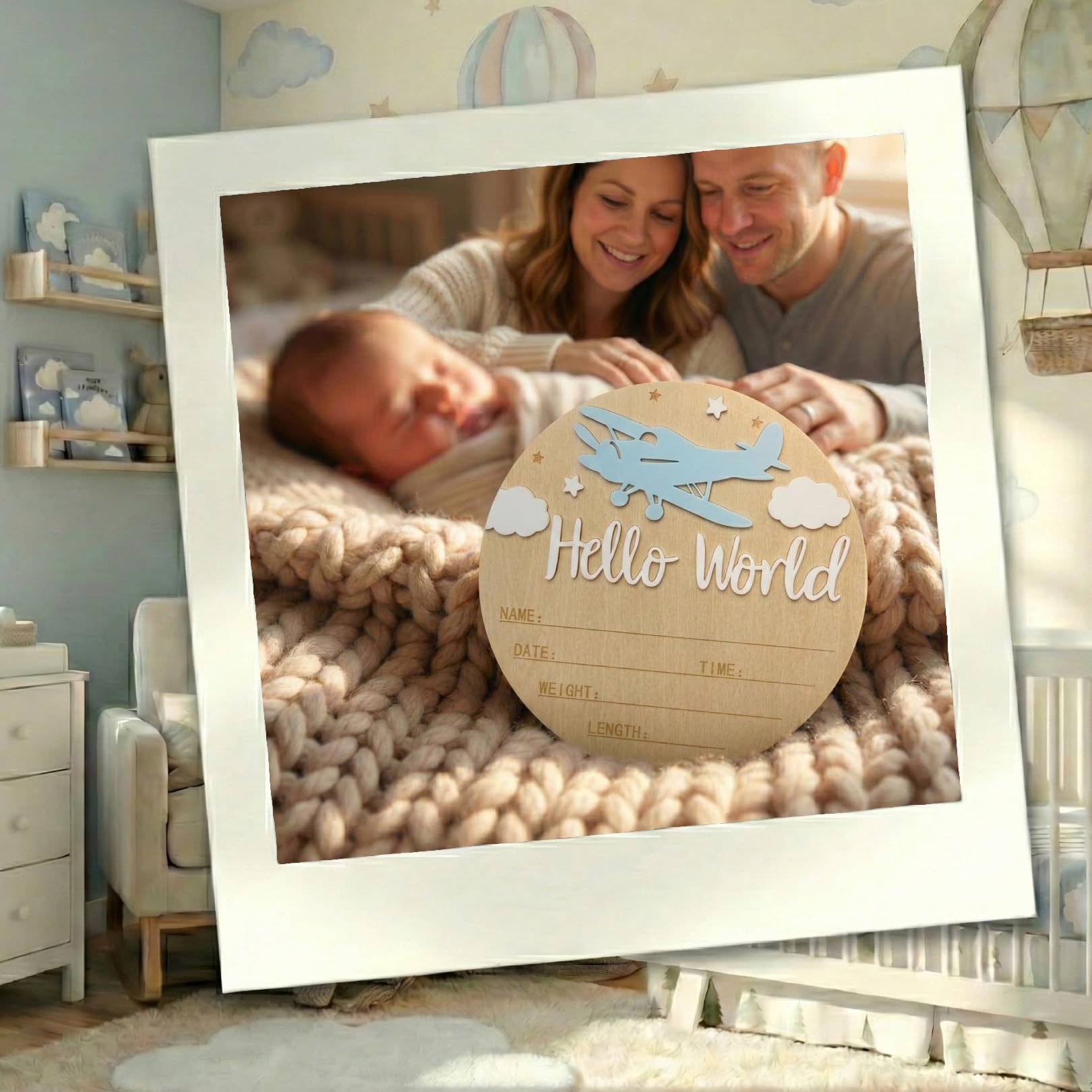 Ziyutam vintage airplane design adds a charming photo prop for newborns.