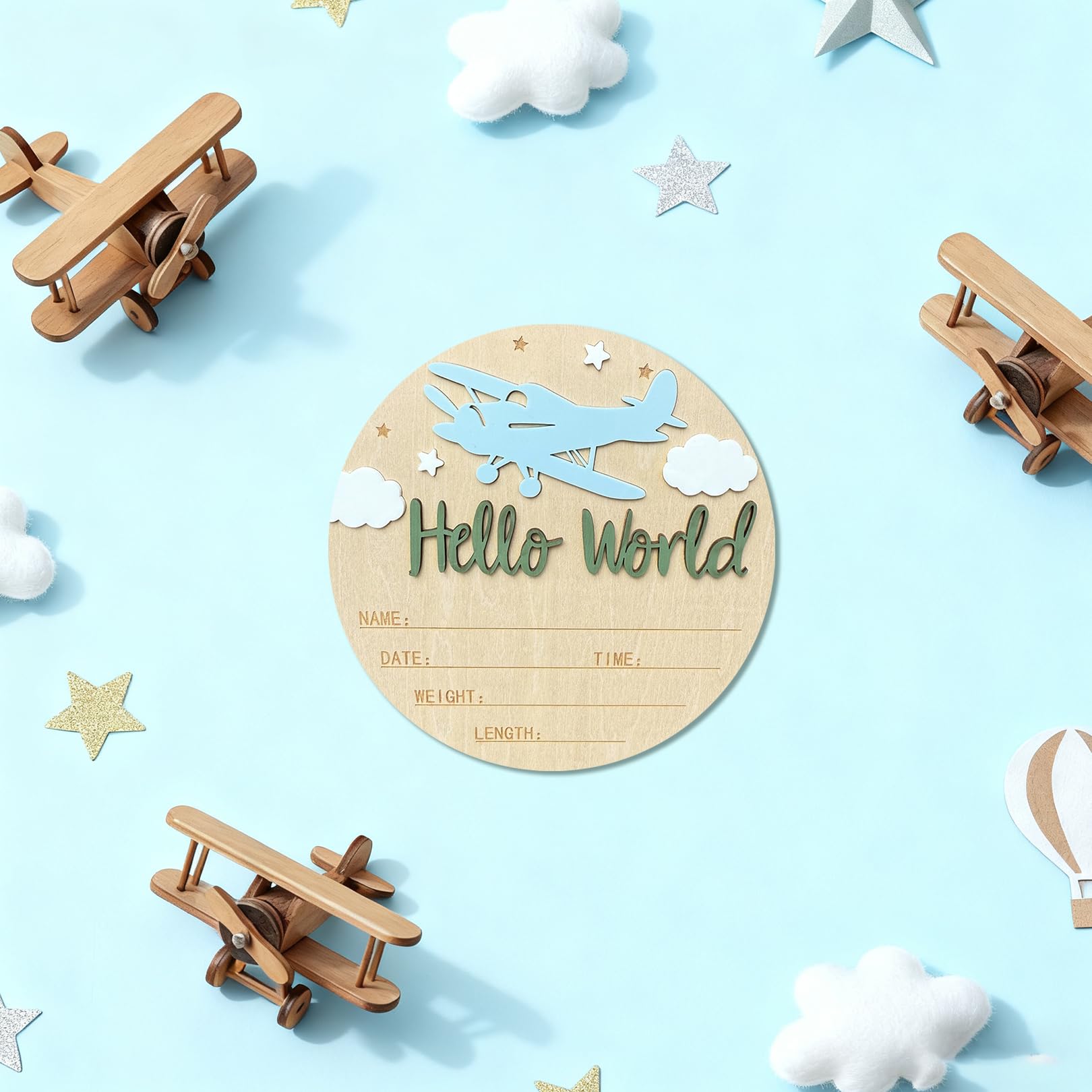 Ziyutam vintage airplane wooden sign adds nostalgic nursery charm