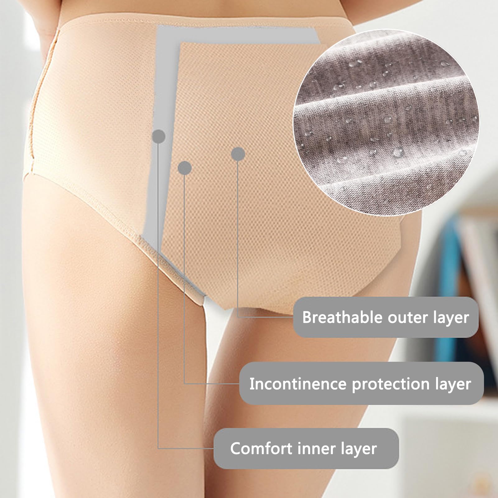 ZJHTK women's underwear back view, extended hip coverage for added support.