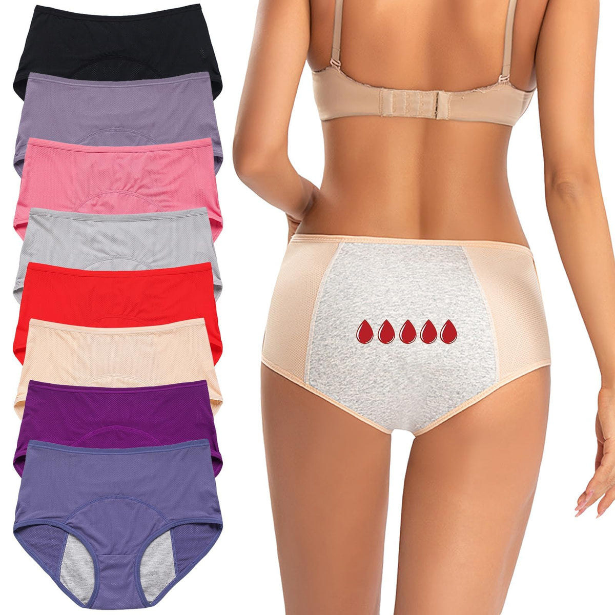 ZJHTK incontinence underwear for women, front view, comfortable daily protection.