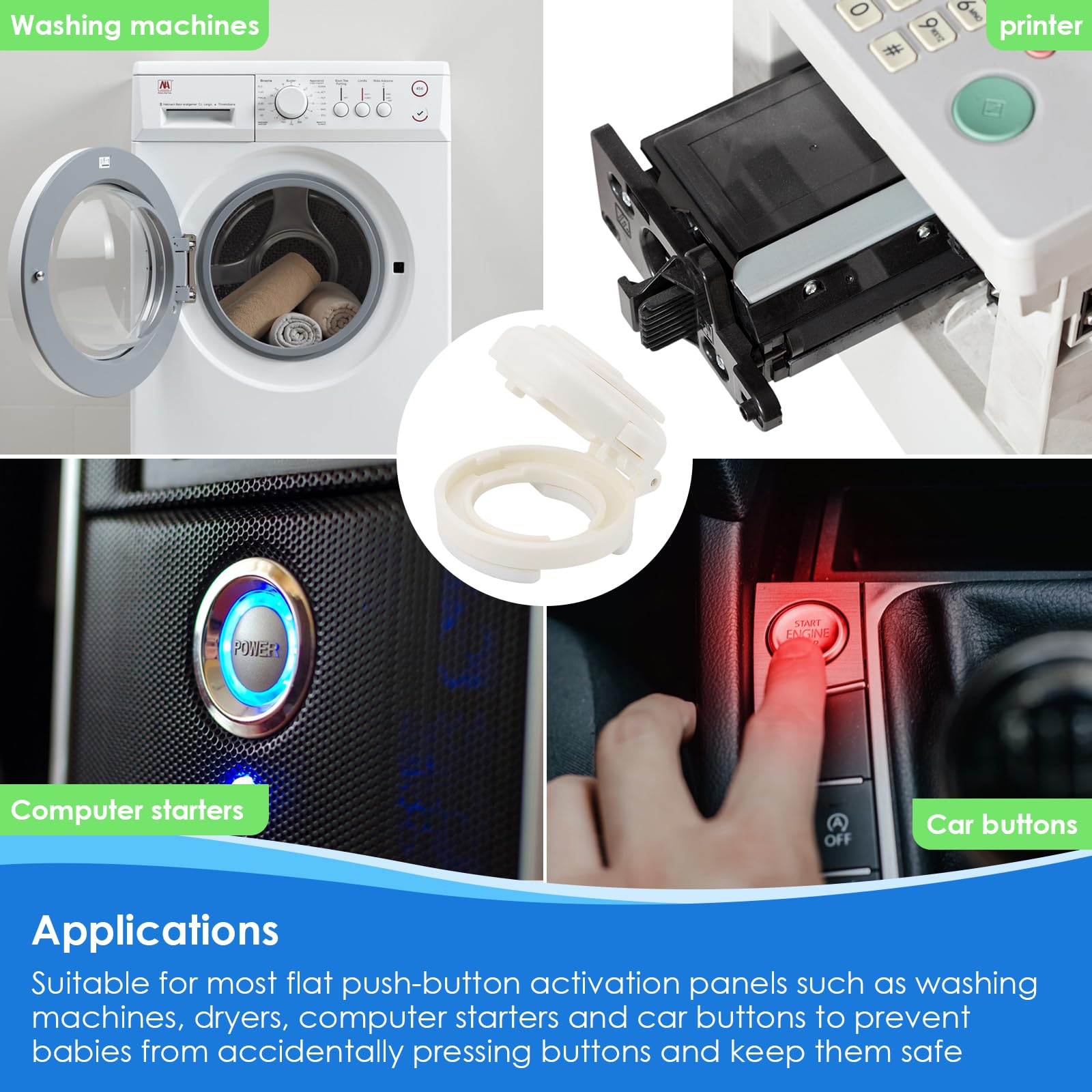 ZJIVQO silicone white button lock blends with appliances for a clean look