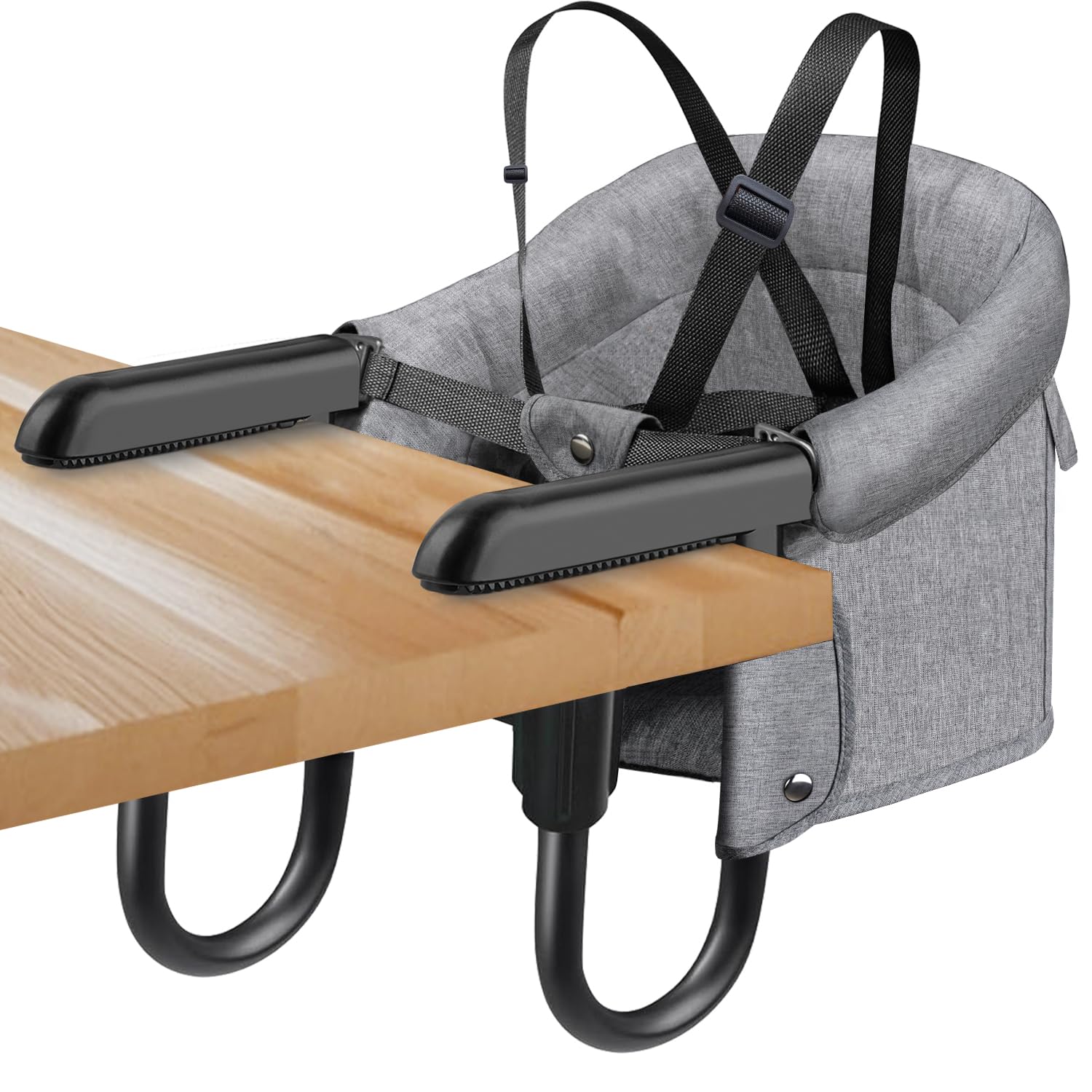 ZJNBMTFY hook-on-chair attachment secures to table for quick mealtime setup