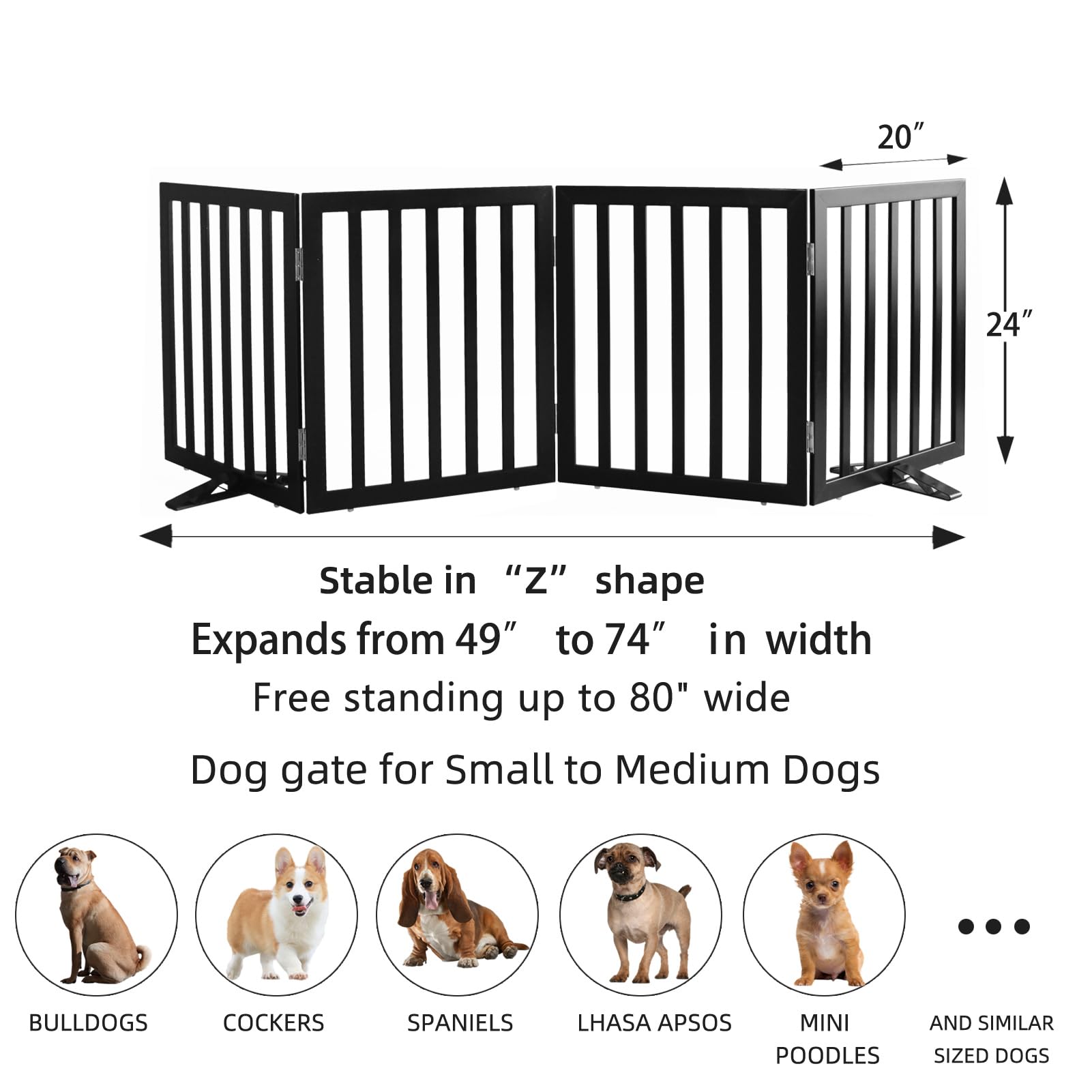 ZJSF assembled dimensions show 80 inches wide and 24 inches high.