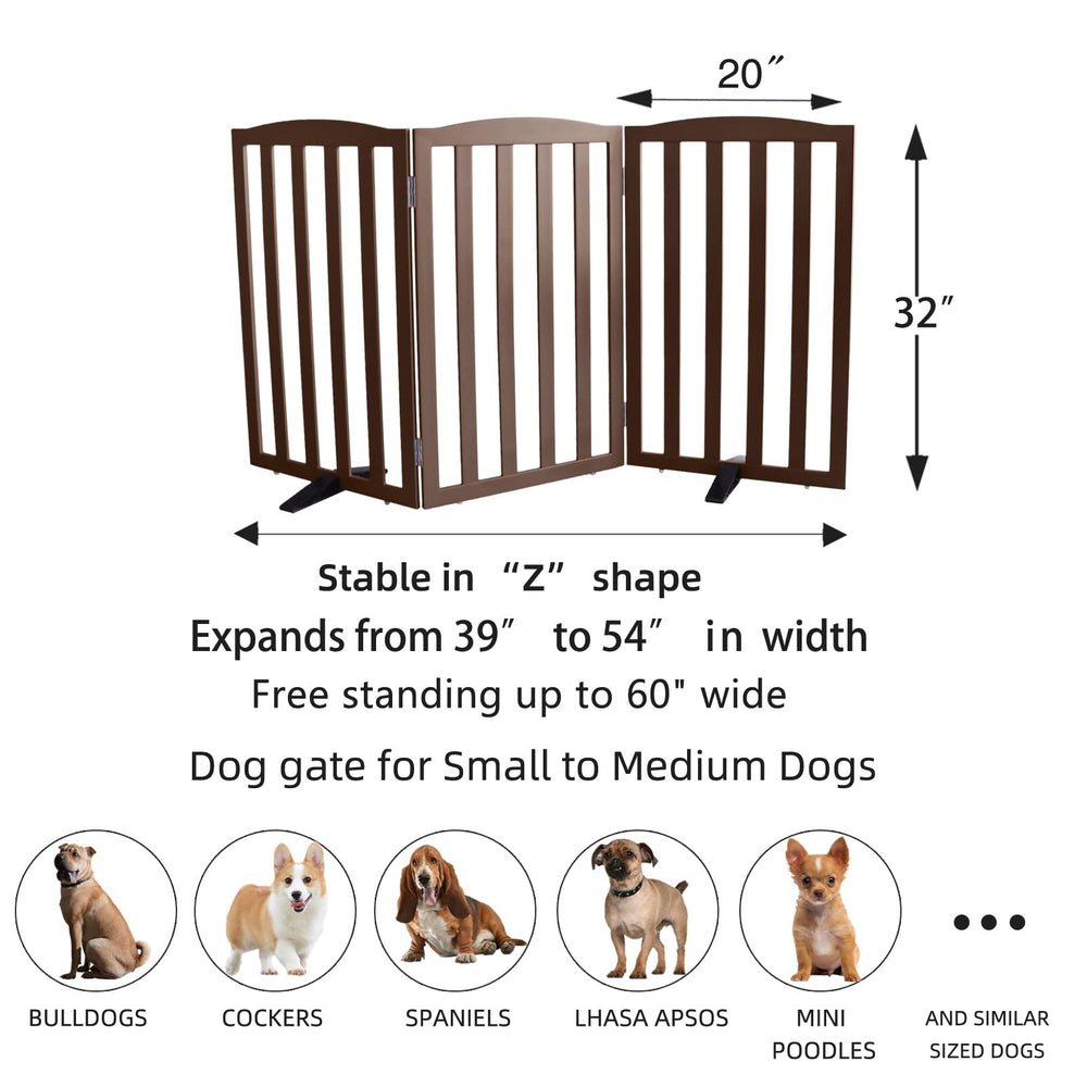 ZJSF brown wooden pet gate blending with living room decor.