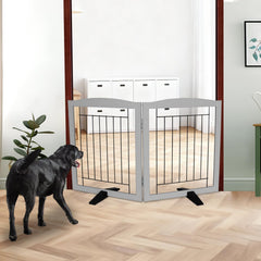 ZJSF dog gate two-panel open wide for doorways and hallways.