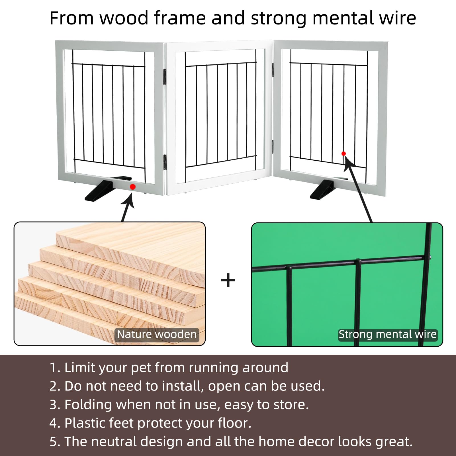 ZJSF 32 inch tall gate provides a safe vertical barrier for pets