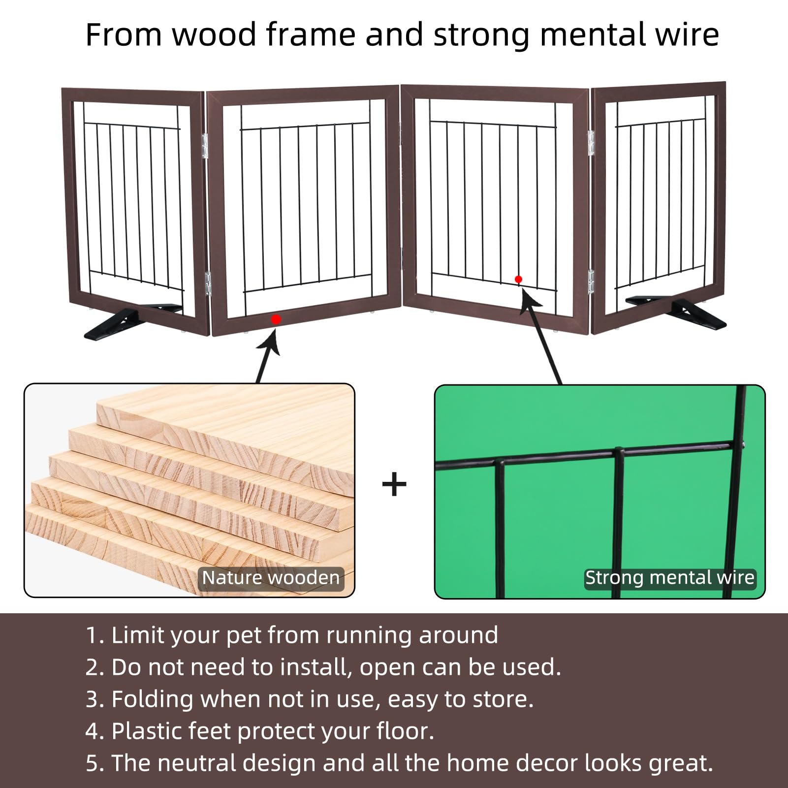 ZJSF dog gate suitable for doorways, hallways, and stairs.