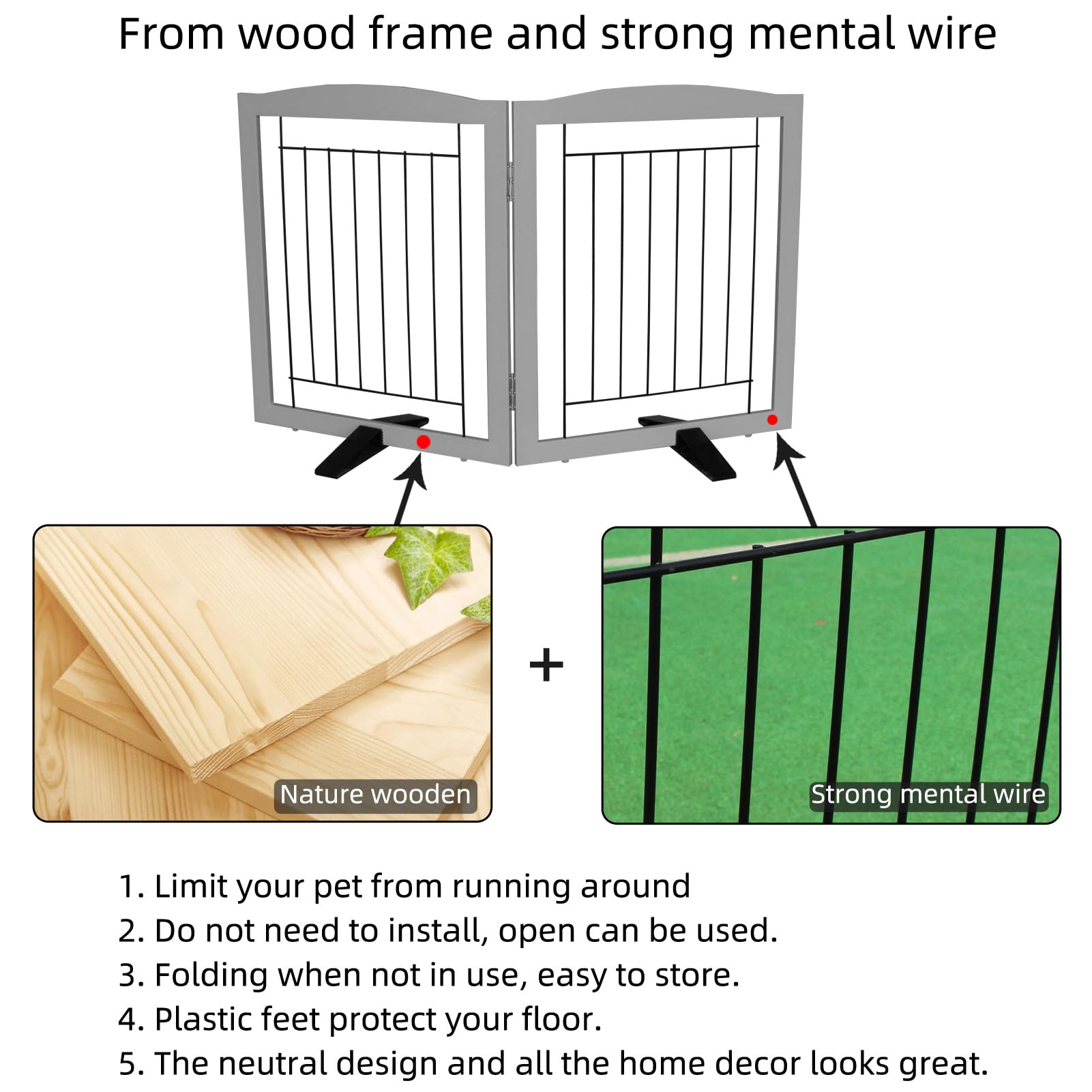 ZJSF dog gate suitable for doorway and stair use.