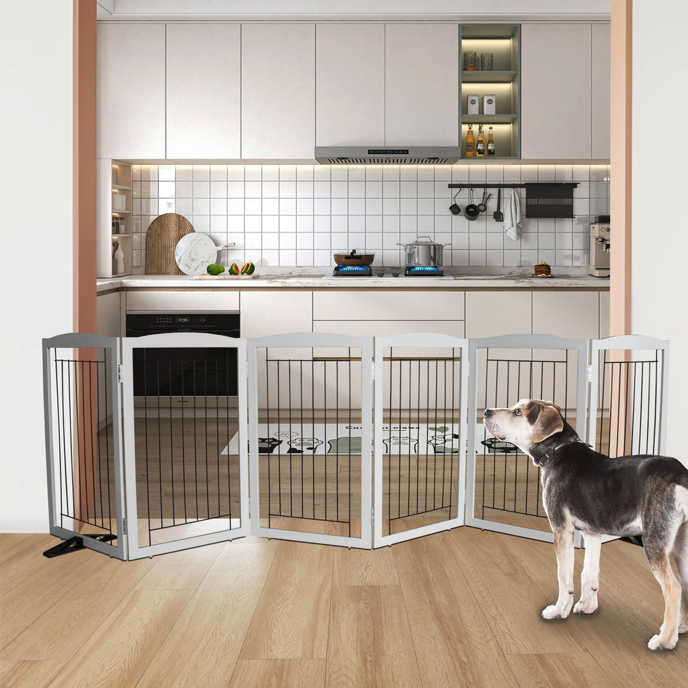ZJSF foldable dog gate demonstrates a compact Z-shape configuration.