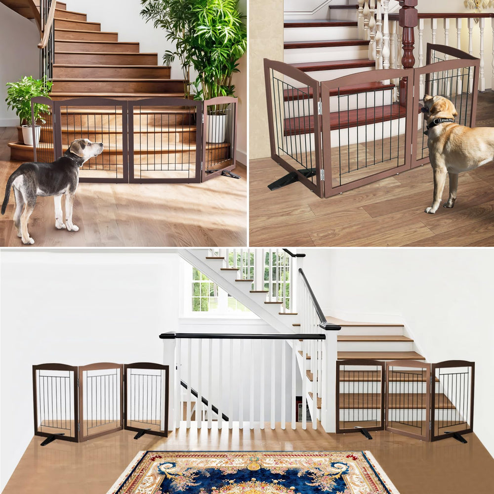 ZJSF foldable gate collapsed for easy storage beside the living room.